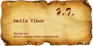 Helle Tibor névjegykártya